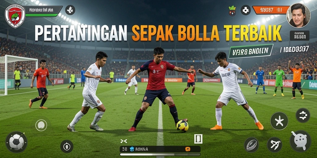 Tampilan gameplay mendebarkan dari 93337 dalam pertandingan sepak bola.