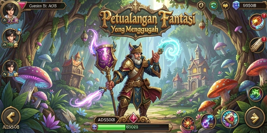 Tampilan menarik dari gameplay RPG penuh aksi di ADS508.
