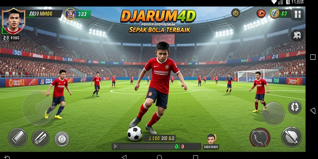 Tangkapan layar menunjukkan aksi mendebarkan dari permainan sepak bola DJARUM4D.