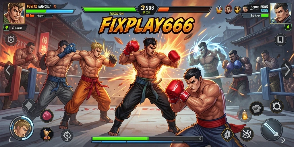 Tampilan gameplay yang penuh aksi di FIXPLAY666.