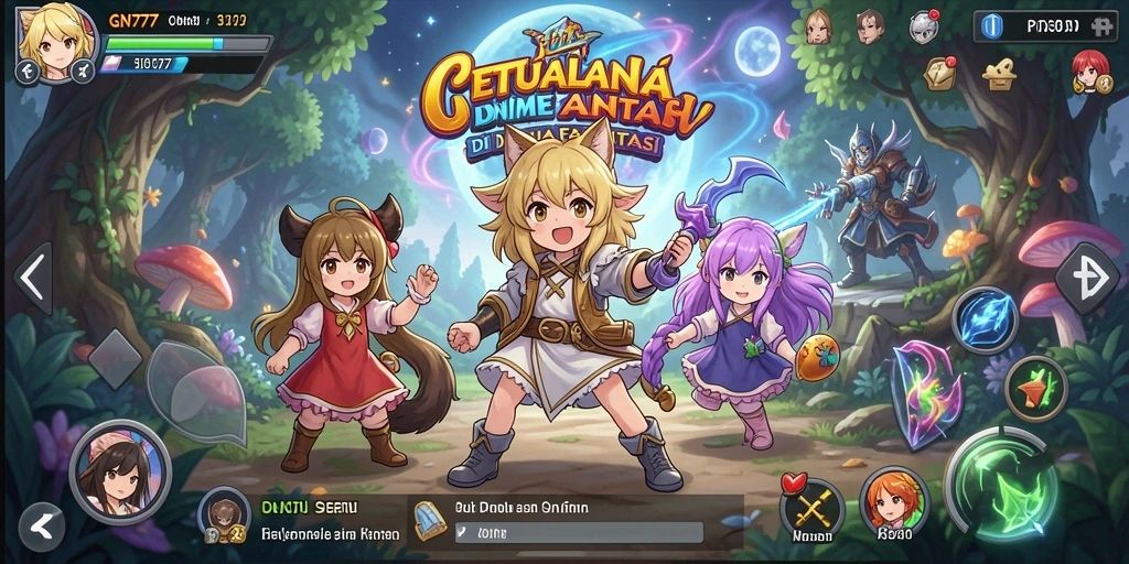 Gameplay GN777 yang menampilkan karakter anime dalam aksi.