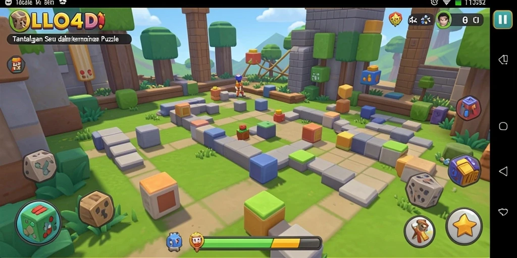 Tampilan gameplay seru dalam puzzle OLLO4D yang menantang.