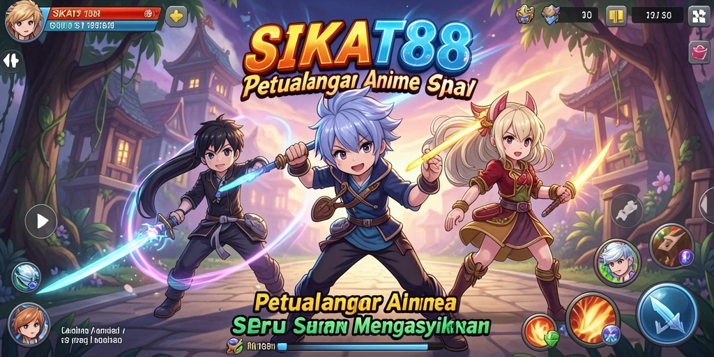 Tampilan gameplay seru dalam SIKAT88 dengan aksi anime yang dinamis.