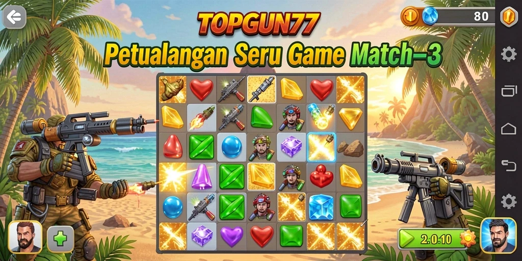 Screenshot gameplay seru dari TOPGUN77 dengan grafis menarik.